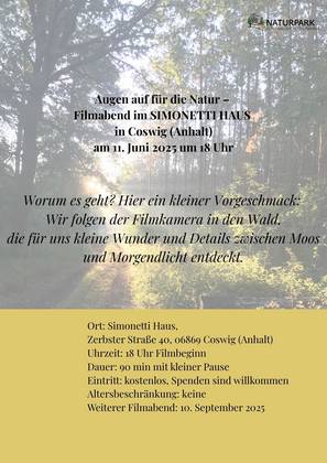 Augen auf für die Natur! 11.06. Filmabend im Simonetti Haus