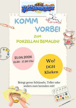 Porzellan bemalen MoJa 21.04 Klieken Porzellan