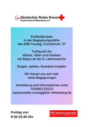 Plakat krabbelgruppe werbung
