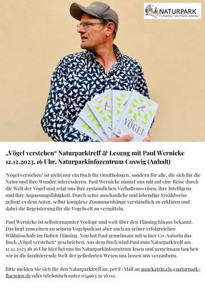 Lesung mit P. Wernicke 12.12. Naturparktreff Paul Wernicke Vögel verstehen page 0001