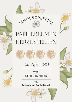 Papierblumen MoJa 28.04 Cobbelsdorf Papierblumen