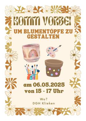 Blumentöpfe bemalen MoJa 13.05 Klieken Blumentopf