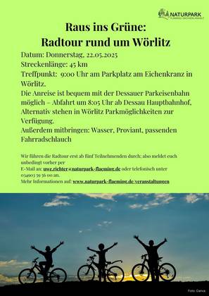 22.05. Poster Raus ins Grüne Radtour um Wörlitz bunt