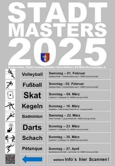 Stadtmasters 2025 STADMASTERS COSWIG Flyer 4ALL