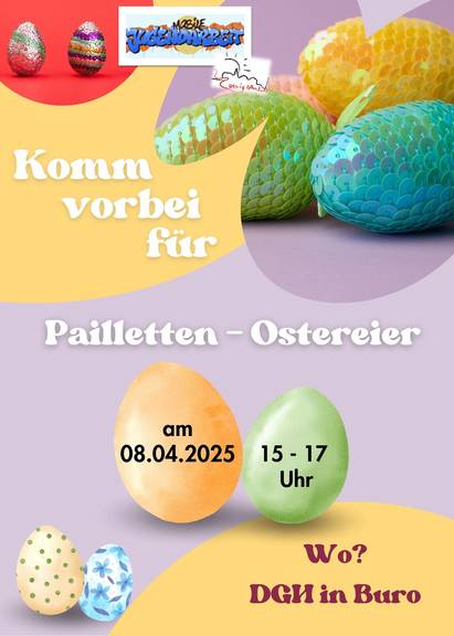 MoJa 08.04 Buro Pailletten Ostereier