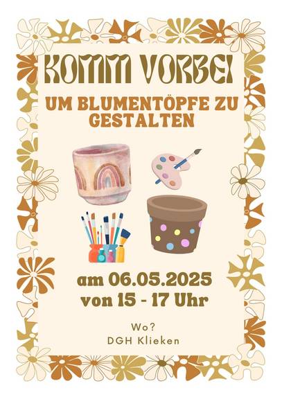 Blumentöpfe bemalen MoJa 13.05 Klieken Blumentopf